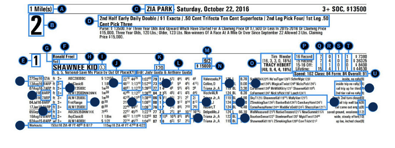 Knowing how to read a horse racing program will tell you about that day's race.