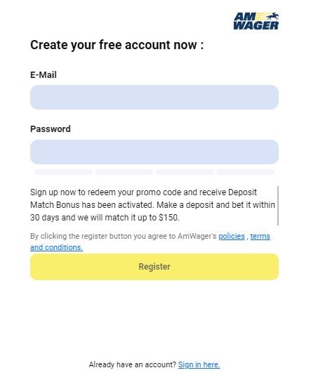 AmWager Sign-up Form